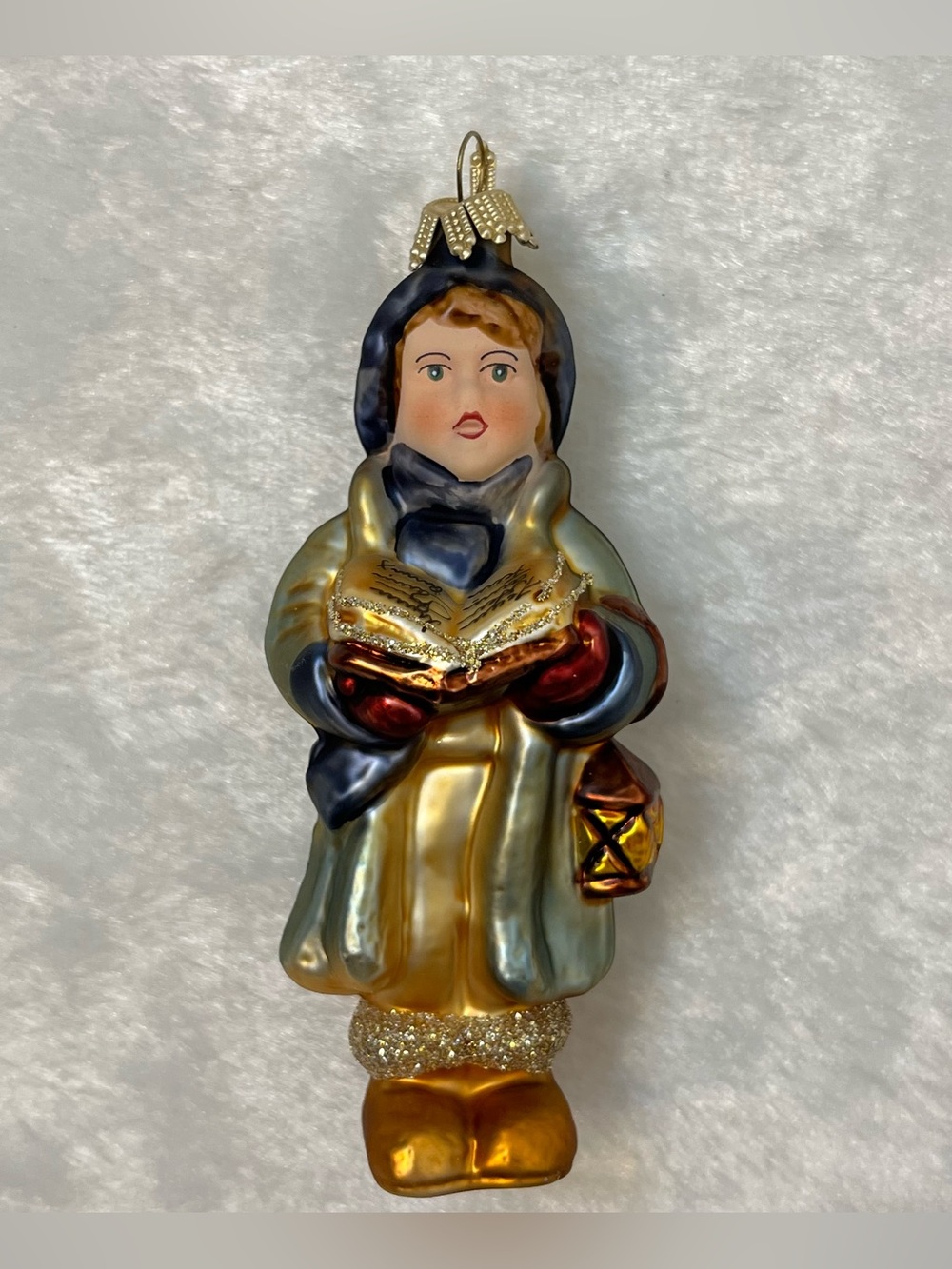 Germany Glass Caroler Caroling Peasant Girl Christmas Ornament